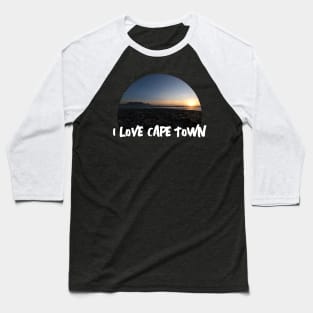 I Love Cape Town Table Mountain Sunset Baseball T-Shirt